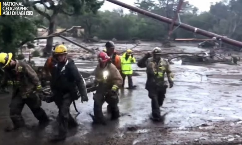 الشاهد على الكارثة : انهيال الوحول في كاليفورنيا