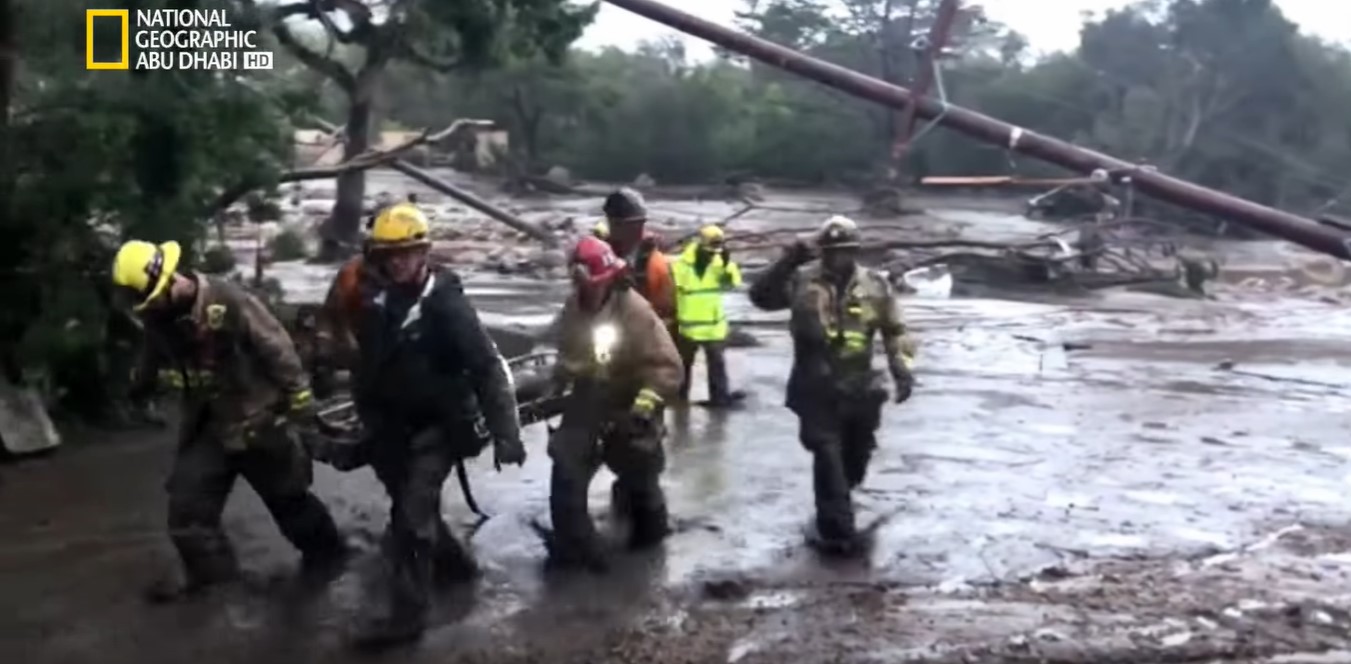الشاهد على الكارثة : انهيال الوحول في كاليفورنيا